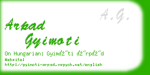 arpad gyimoti business card